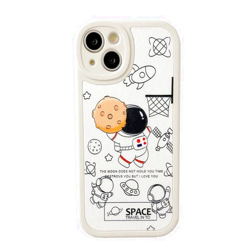 XAVIBEETAG Compatible with Cool iPhone 14 6.1 Inch Case for Boys,Funny Aesthetic Astronaut Basketball Player Soft Silicone Gel Rubber Shockproof Cover Full Body Drop Protection (BGq)