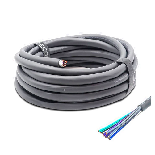 RECOIL 20-Feet 9-Conductor Speaker Cable, 18AWG Pure OFC, Ultra-Flex and Easy Peel Jacket, 4-Channel Speaker Wire and Remote Wire