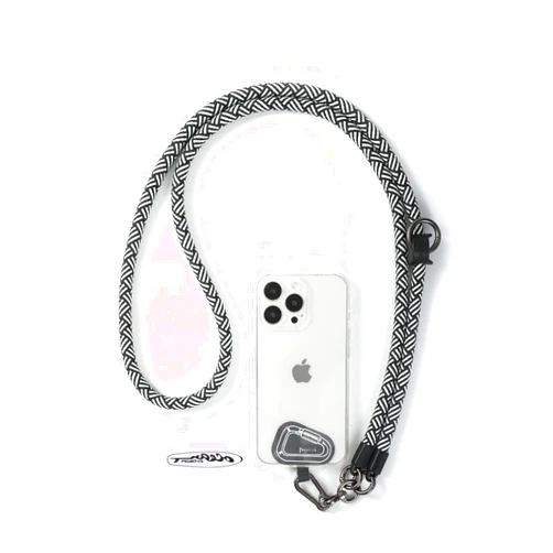 project-cb Cell Phone Lanyard ×1,Phone Lanyard Patch ×2,Phone Strap,Universal Lanyard for Phone,Crossbody Phone Strap,Neck Phone Lanyard (White-Black)