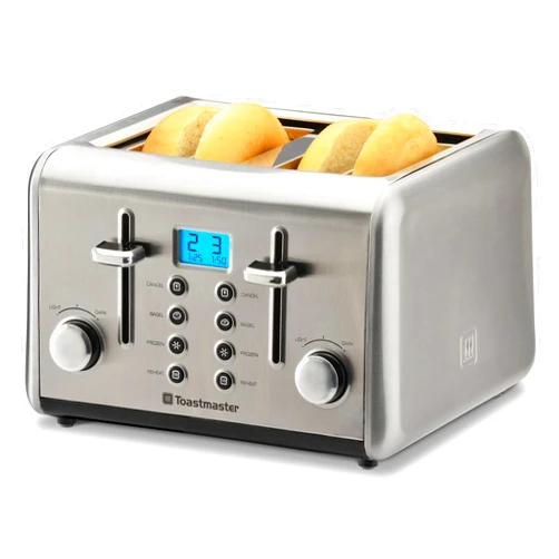 Toastmaster 4-Slice Digital Toaster - Stainless Steel with Reheat, Frozen, Bagel & Cancel Buttons - Kitchen Essential for Toasting Sandwich Bread - Four-Slot Toaster with Digital Display