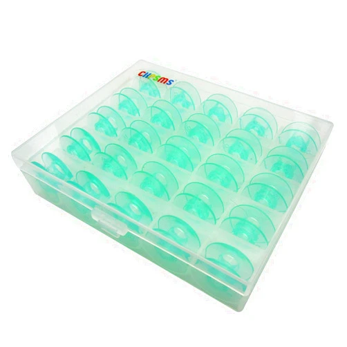 Ckpsms #4123078-45 Clear Green Bobbins （without thread hole) compatible with Viking Husqvarna Group 5 6 7 & White 5811, 5823, 5839, 7700, 9800 Home SEWING (25PCS+BOX)