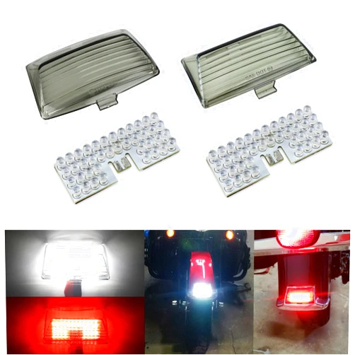 Akmties Fender tip led Brake light for Electra Glide Classic Electra Glide Touring Tour Ultra Limited FLHTC Road King (Red+White)