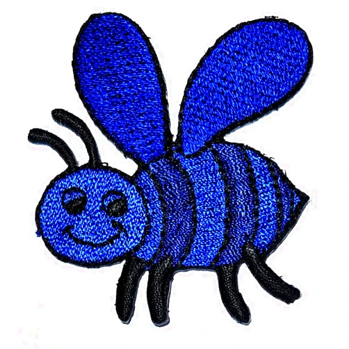 HHO CARTOON PATCH HHO Patch Blue Bee Iron on Embroidered Patches Bee Hippie Retro Love Peace Cartoon Motif Applique Embroidery Garment Patch Sewing on for Clothes Kids T Shirt Jeans DIY Crafts