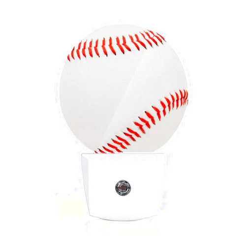 Axayaz Baseball Ball Stitch Night Light Sports Balls Games Leisure Activity Plug in Night Lamp Auto Sensor Energy Efficient Dusk to Dawn LED Home Decor