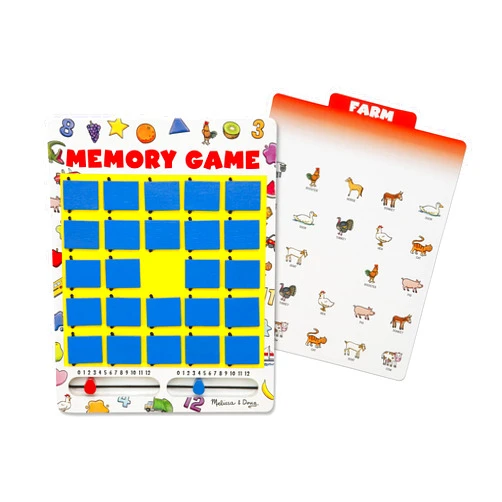 Melissa & Doug Flip to Win Travel Memory Game - Wooden Game Board, 7 Double-Sided Cards