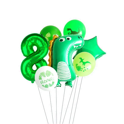 102 Baby Dinosaur Balloons 9th Birthday Decorations Dinosaur Birthday Party Supplies Dinosuar Foil Balloon Boy or Girl Birthday Party Supply (8th)