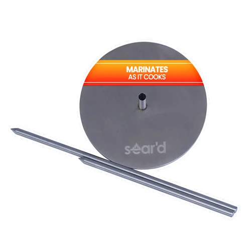 SEAR'D Stainless Vertical Skewer Barbecue Spit Skewer Grill BBQ - Great for Tacos Al Pastor, Shawarma, Brazilian Churrasco, Whole Chickens and Many Other Delicious Dishes!