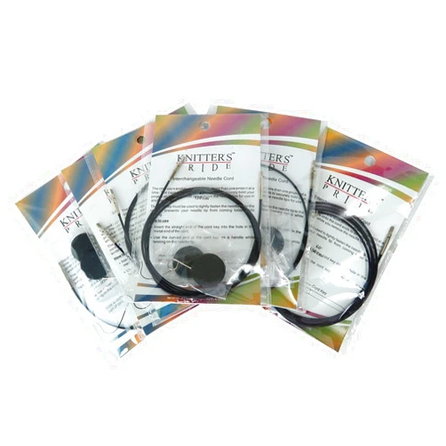 Knitter's Pride Knitters Pride Interchangeable Black Cord Variety Pack - 6 Common Sizes, 16, 24, 32, 40, 47, 60