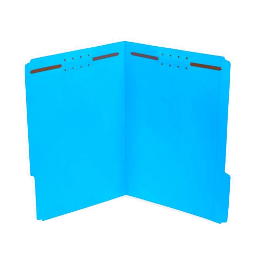 Blue Summit Supplies 50 Fastener File Folders - 1/3 Cut Reinforced Tab - Durable 2 Prongs Designed to Organize Standard Medical Files, Law Client Files, Office Reports - Letter Size, 50 Pack (Blue)