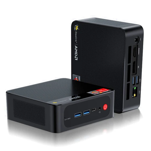 Beelink Mini PC, AMD Ryzen 7 5800H(8C/16T, up to 4.4GHz), 16GB DDR4 500GB M.2 NVMe SSD, SER5 Pro Mini Desktop Computer Support 4K@60Hz Triple Display/HDMI/DP/Type-C/WiFi 6/BT5.2/Gaming/Office/Home