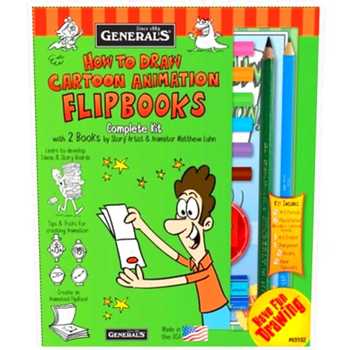 GENERAL'S General Pencil 69102 How to Draw Cartoon Flip Books Kit
