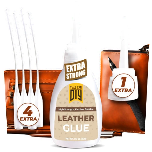 Y'allCanDiy Super Glue for Leather - Leather Glue - Adhesive for Purses, Sofas and Furniture. Heavy Duty Waterproof Cyanoacrylate Based Adhesive for Leathercraft, Upholstery