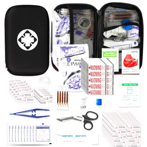 Angel wish 276Pcs Car First Aid Kit for Home Essentials First Aid Emergency Kit First Aid Kits Travel Equipment for Sport Outdoor Adventure Black angel wish