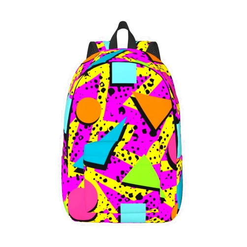 GVGOAGL Cool 80s 90s Vintage Backpack for Girls Boys Women Lightweight Canvas Bookbag Casual Daypack for Travel Outdoor Camping, 17 Inches