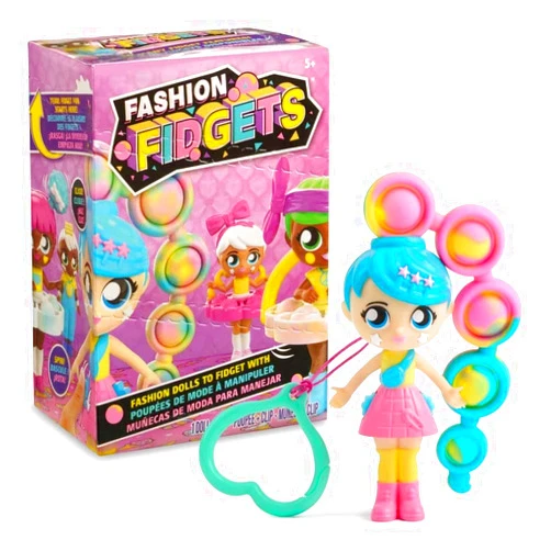 WowWee Fashion Fidgets Sensory Toy Dolls – Push Pop Fidget Toy Includes 1 Mystery Doll – Anxiety and Stress Relief for Kids