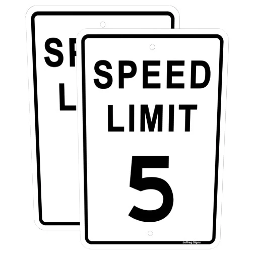 Joffreg Speed Limit 5 MPH Sign,17 x12 Inches,Reflective Aluminum,2 Pack