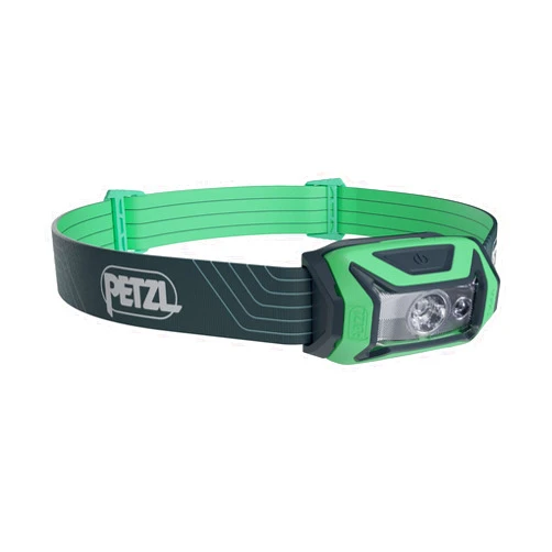 PETZL Tikka Headlamp - Compact 350 Lumen Light with Red Lighting, for Hiking, Climbing, Running, and Camping - Green