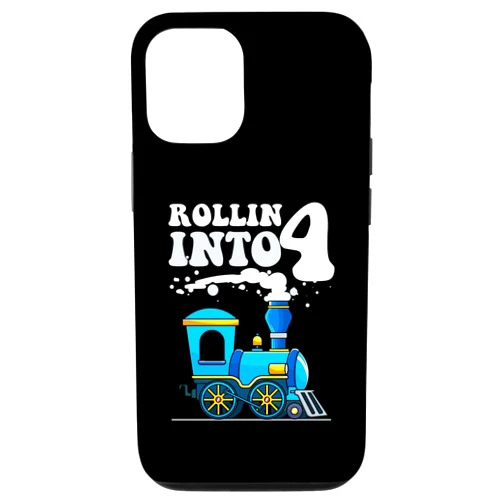 Kids Train Birthday Party Family Crew Gear iPhone 13 Rollin' Into 4 Train 4th Birthday Party Four Years Old Boys Case