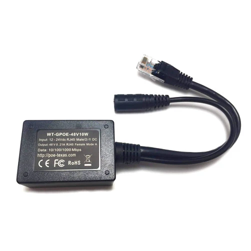 PoE Texas GPOE-48v10w | Power Over Ethernet Inline Converter for 12 Volt and Solar to PoE Conversions – Instantly Step up Voltage to IEEE 802.3af