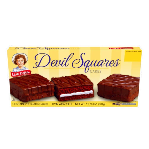 Umintzkss Little Debbie Snacks Devil Squares, 10-Count Box (Pack of 6)