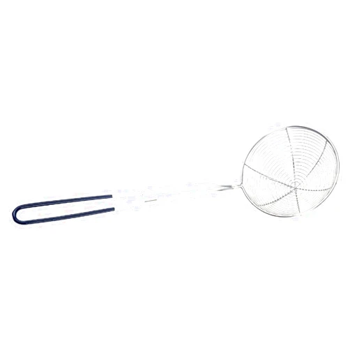 Bluelans Solid Stainless Steel Spider Strainer Skimmer Ladle for Cooking and Frying, Kitchen Utensils Wire Strainer Pasta Strainer Spoon with Long Handle Silver S (27.5cm/10.83