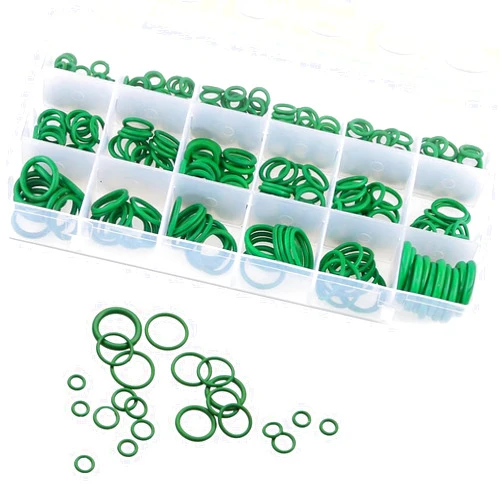 Dawfall 270 PCS Car O-Ring Classification Set, 18 SPEC of Rubber Flexible Sealing Rings, Easy Storage with Storage Box, Universal Maintenance Tool for Car A/C Machinery Home Appliances (Green)
