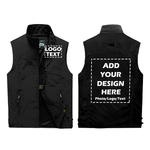 KENSBUY Custom Men's Lightweight Softshell Vest Outerwear Windproof Zip Up Sleeveless Jacket for Golf Hiking Causal