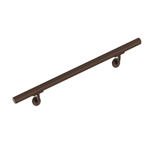 Meranti Aluminum Handrail for Indoor or Outdoor Steps and Stairs – Hand Rails for Elderly – DIY Complete Stair Railing Kit (Bronze Textured, 5' Length)