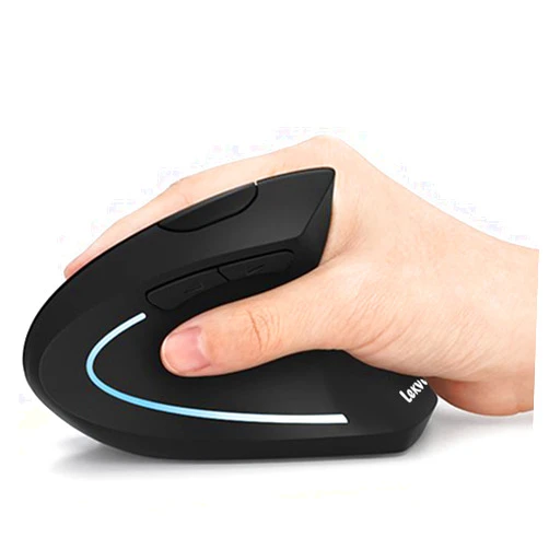 Lekvey Ergonomic Mouse, Vertical Wireless Mouse - Rechargeable 2.4GHz Optical Vertical Mice : 3 Adjustable DPI 800/1200/1600 Levels 6 Buttons, for Laptop, PC, Computer, Desktop, Notebook etc, Black