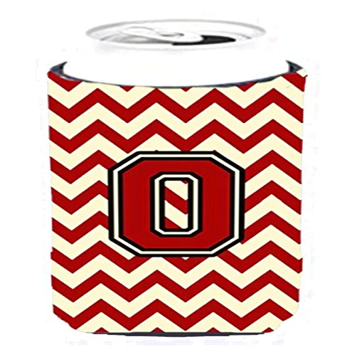 Caroline's Treasures CJ1061-OTBC Letter O Chevron Maroon and Gold Tall Boy Hugger Can Cooler Sleeve Hugger Machine Washable Drink Sleeve Hugger Collapsible Insulator Beverage Insulated Holder
