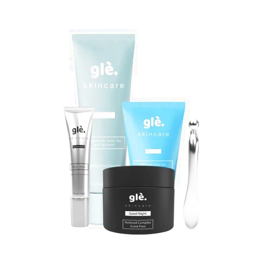 Gle Skincare Vault - Anti-Aging Niacinamide (Vitamin B3) Chamomile Mix Skincare Routine Set For Aging Skin, Fine Lines, & Wrinkles | 5-Piece Unisex Skincare Set