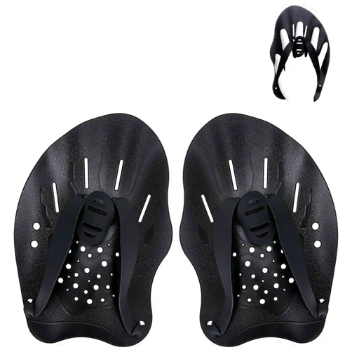 SantTop Contour Swim Paddles Hand, Swim Training Hand Paddles with Adjustable Straps, Swimming Hand Paddles for Women and Men