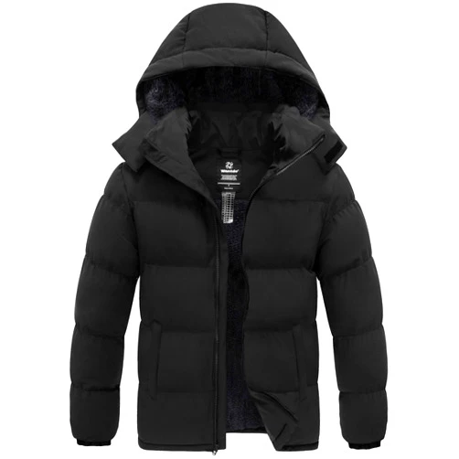 wantdo Men's Warm Puffer Jacket Thicken Waterproof Winter Coat with Detachable Hood