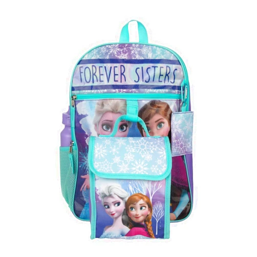 Bioworld Frozen Forever Sisters Youth Girl's 2-Piece 16 Backpack & Lunch Kit Combo Set