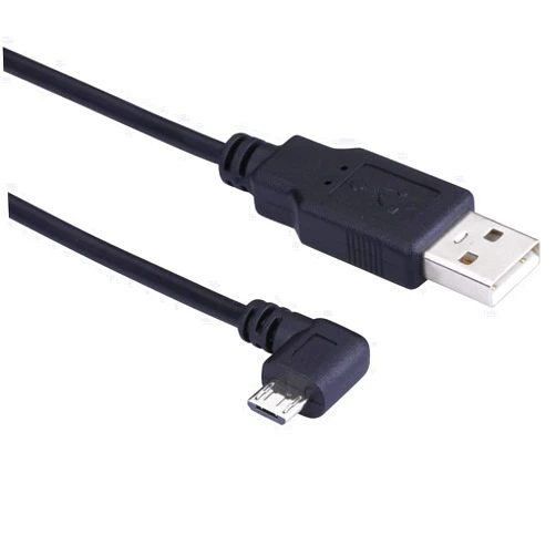 LARRITS 5M USB 2.0 A to Micro B USB Power Cable Charge Cord 90 Degree Left Angle with 5pc Wiring Clips for Garmin Dash Cam 55 Mini 2 Vehicle GPS Navigator Backup Camera CCTV Cameras Camcorder