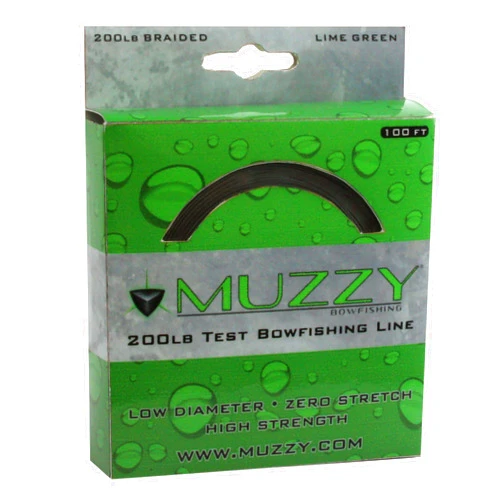 Muzzy 1078 Bow Fishing Line Lime Green 200 Braided 100' Spool