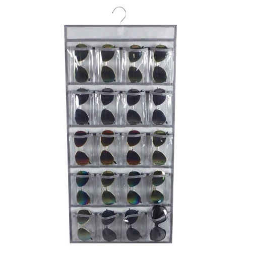 ANIZER Hanging Sunglasses Organizer Wall Mounted Eyeglasses Holder with 20 Clear Slots