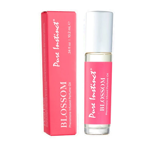 Pure Instinct BLOSSOM The Original Pheromone Infused Essential Oil Perfume Cologne - For Her Women - TSA Ready (Roll On Bottle 0.34 Fl. Oz./10.2mL)