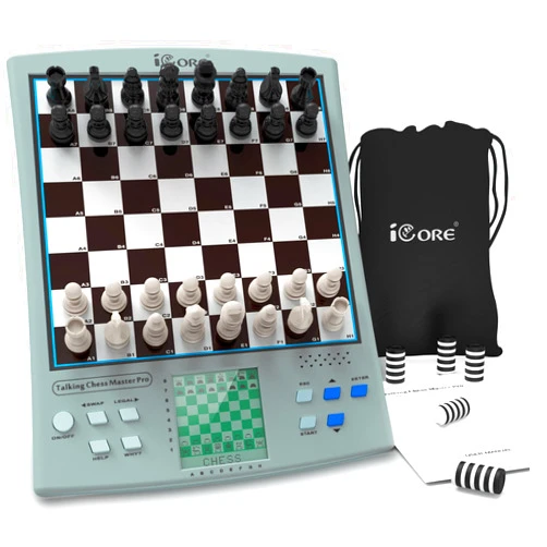 iCore Electronic Chess Set - Brain ADHD Power Training with Talking Tutor and Challenging Games - Perfect for Kids and Family Fun