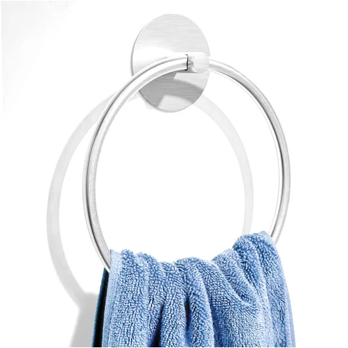Susswiff Nickel Brushed Bathroom Towel Ring - SUS304 Stainless Steel Bathroom Towel Rack, Susswiff Adhesive Wall Mounted Hand Towels Holder, Towel Hanger for Bathroom Organizer, Kitchen Storage