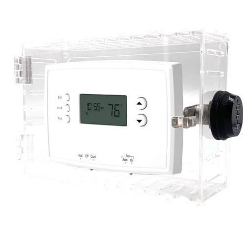 ZYOLE Thermostat Lock Box, Universal Thermostat Cover with Password Lock, Strong and Sturdy, Changeable Combination, Clean Look, Clear Lock Box for Thermostat on Wall, Ac Lock Box for Most Type Thermostat