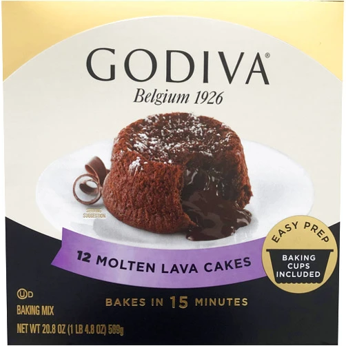 Godiva Molten Lava Cakes 20.8 oz - PACK OF 2 .2 pack - 1.29 Pound (Pack of 1)