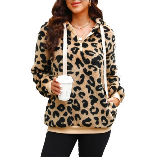 Yanekop Womens Hoodies Sherpa Pullover Sweater Fuzzy Fleece Sweatshirt Oversized Hoodie Cozy Outerwear with Pockets