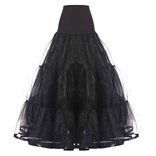 EUBUY Women Floor Length Wedding Petticoat Long Underskirt Dress for Wedding Ball Gown Tutu Tulle Slips Skirt Royal Blue L/XL