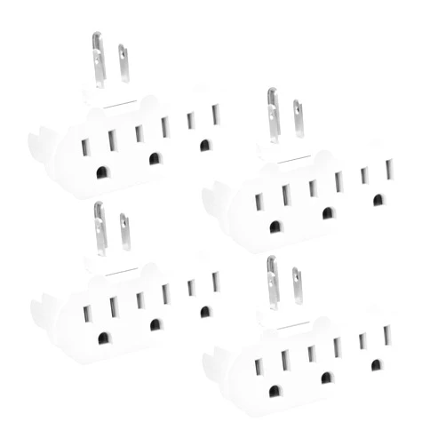 Maxxima 3-Outlet Swivel Grounded 180 Degree Wall Plug Adapter - Wall Tap for Extra Space, Adjustable 3 Way Outlet Extender Turns 1 Outlet into 3, ETL Listed for Home and Office Use