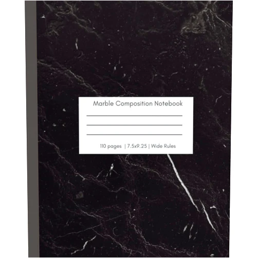 Sarita Hembrom Marbleous Collage Notebook: Black Marble Ruled Composition Notebook for Creative Note Taking (Design #4): Creative Note Taking, Collage Making, ... For College Wide Ruled(100+ wide ruled pages)