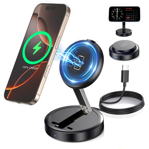 OANDYS Magnetic Wireless Charger 15W Fast Mag Safe Charger Pad for iPhone 16 Pro Max/16 Pro/16 Plus/16/15/14/13/12 Series Foldable Charging Station Apple Mag-Safe Charger for AirPods 3/2/Pro 2/Pro