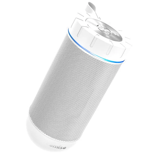 comiso X26 Bluetooth Speaker, IPX4 Waterproof Speakers 360° HD Surround Sound with Punchy Bass, Wireless Dual Pairing, 24H Playtime, Portable Speaker for Shower, Home, Outdoor, Camping, Beach-White