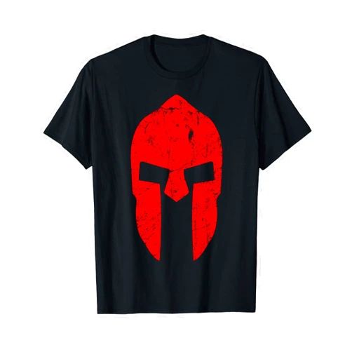 YO! Raw Fitness Spartan Warrior Helmet Gym Motivation Sparta Ancient Greece T-Shirt