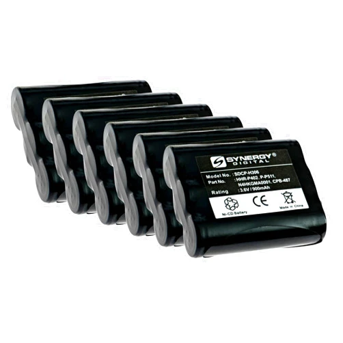 Synergy Digital Cordless Phone Batteries, Compatible with Dantona BATT-511 Cordless Phone, (Ni-CD, 3.6V, 900 mAh), Pack Includes: 6 x SDCP-H306 Batteries